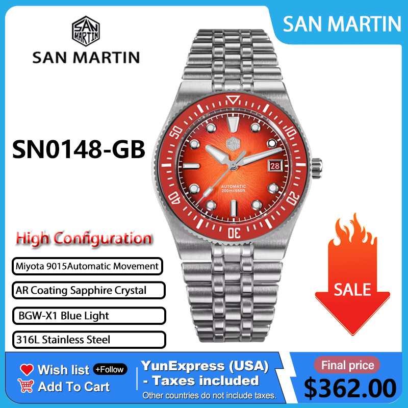 Cloisonne Enamel Dial - San Martin SN0148GB 40mm Enamel Spiral