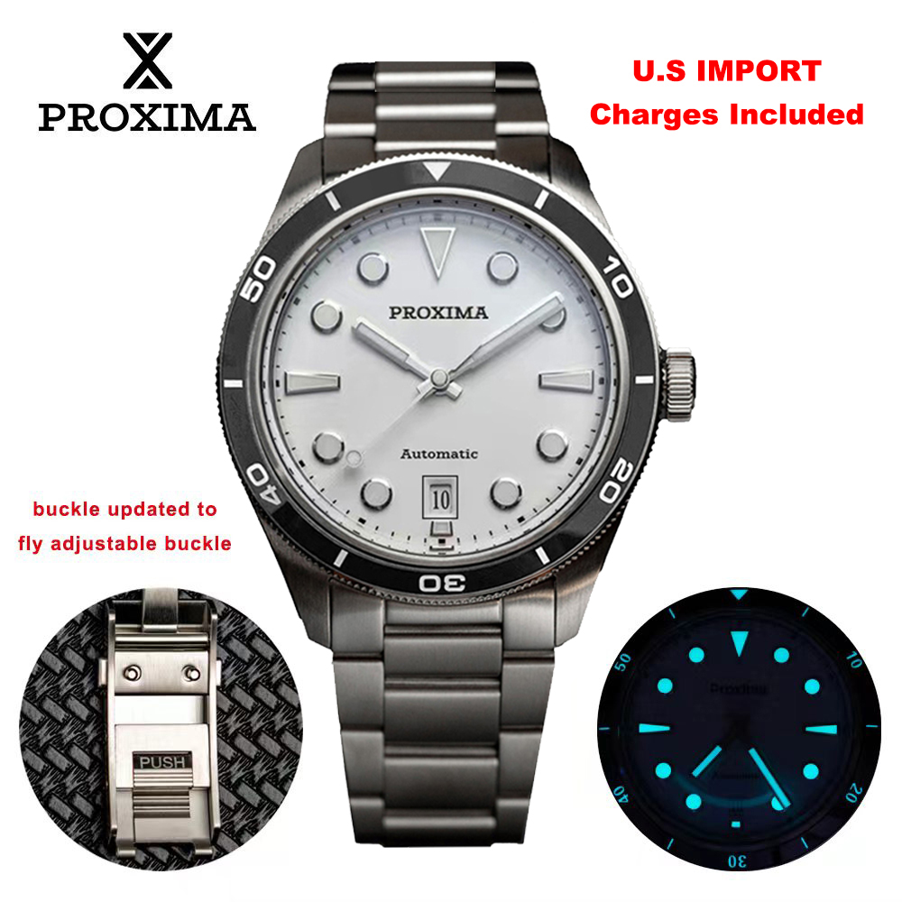 Cloisonne Enamel Dial - Proxima PX1697 39mm Men Watch White