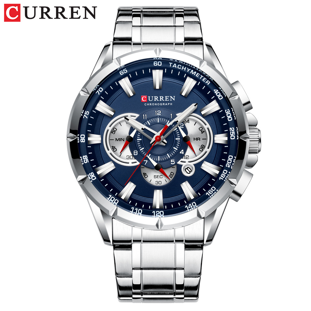 Sapphire Crystal Display - Curren/Carrion 8363 Men's Watch, Quartz Steel