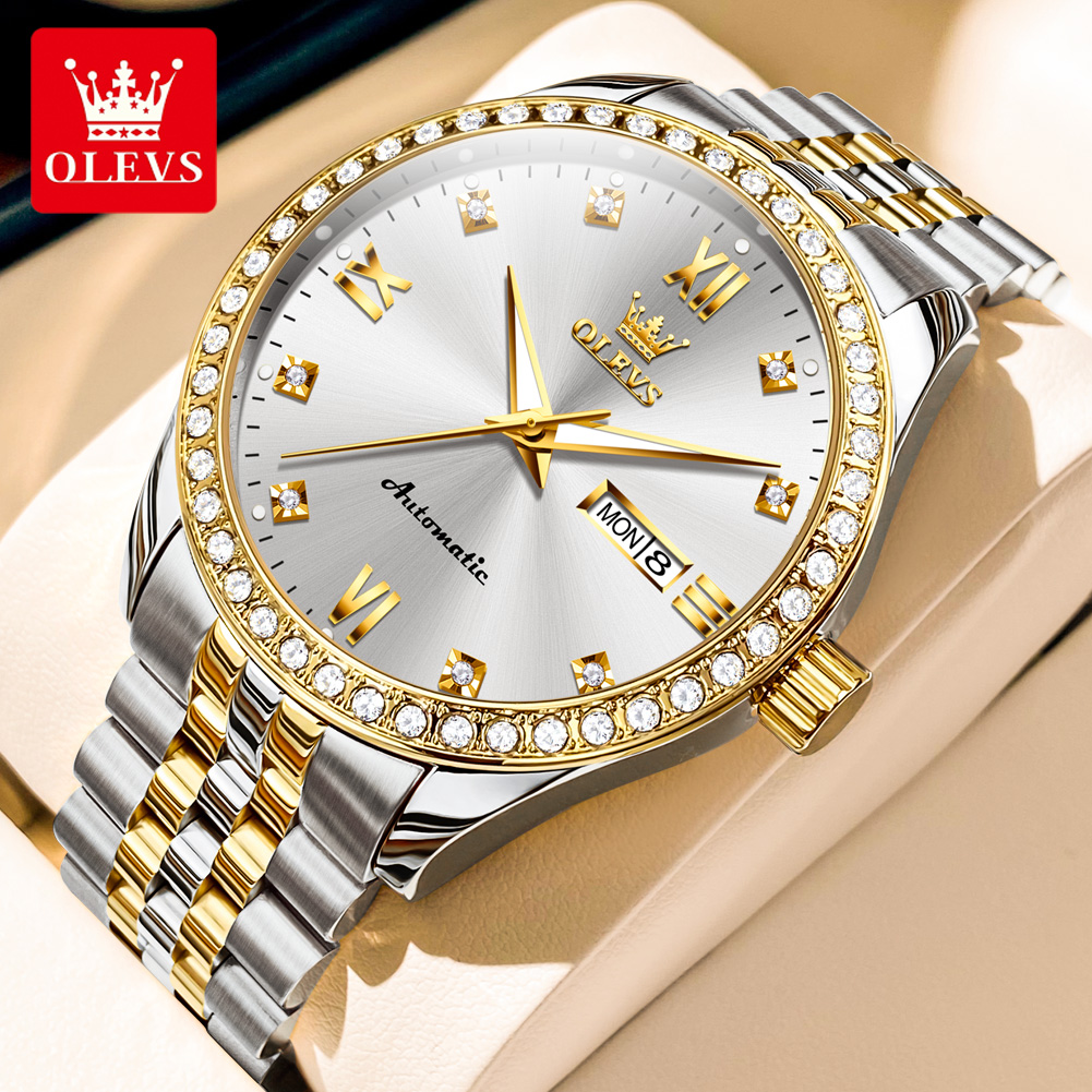 Luxury Watch Winder - OLEVS7012 Diamond Automatic Watch Men Luxury
