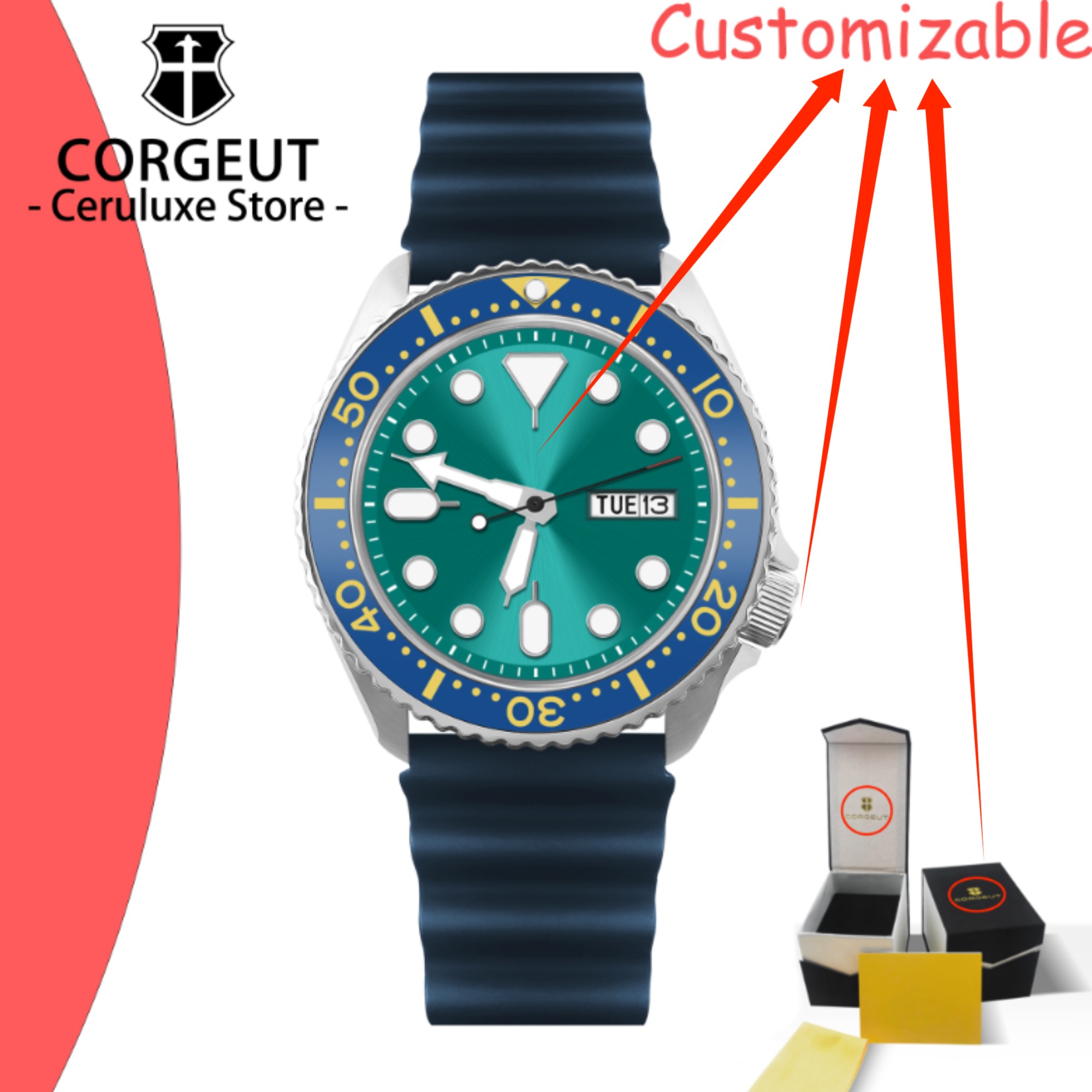 CUSTOM Logo Vintage Diver Watc - Sapphire Crystal Display review and price