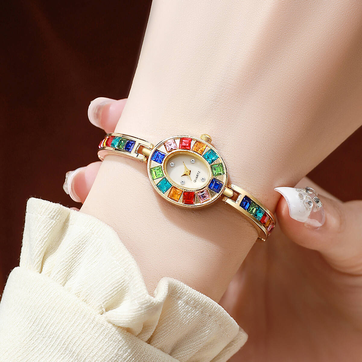 2PCS/Set Luxury Rhinestone Wom - Luxury Watch Girl review and price