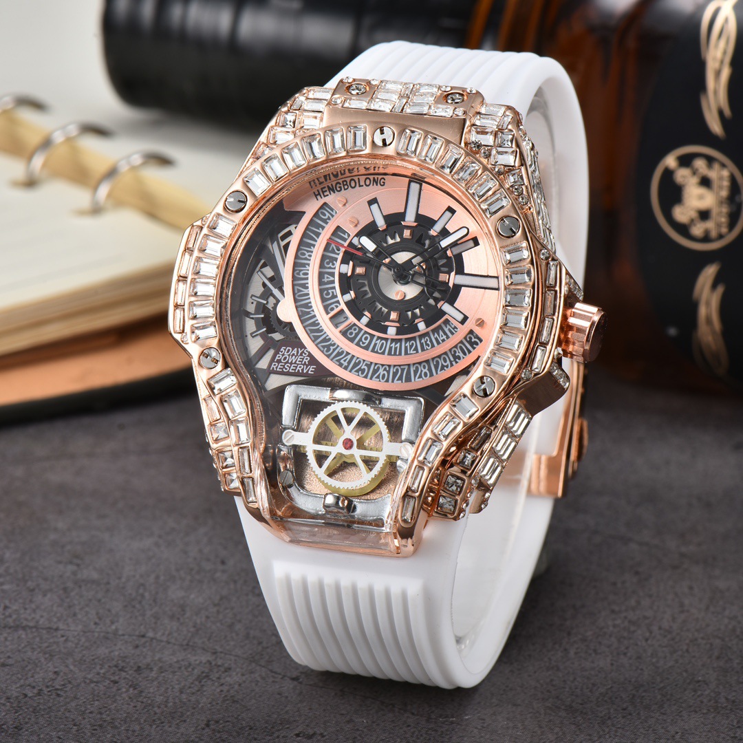 Full diamond Case Business Lux - Luxury Watch With Rubber Strap review and price