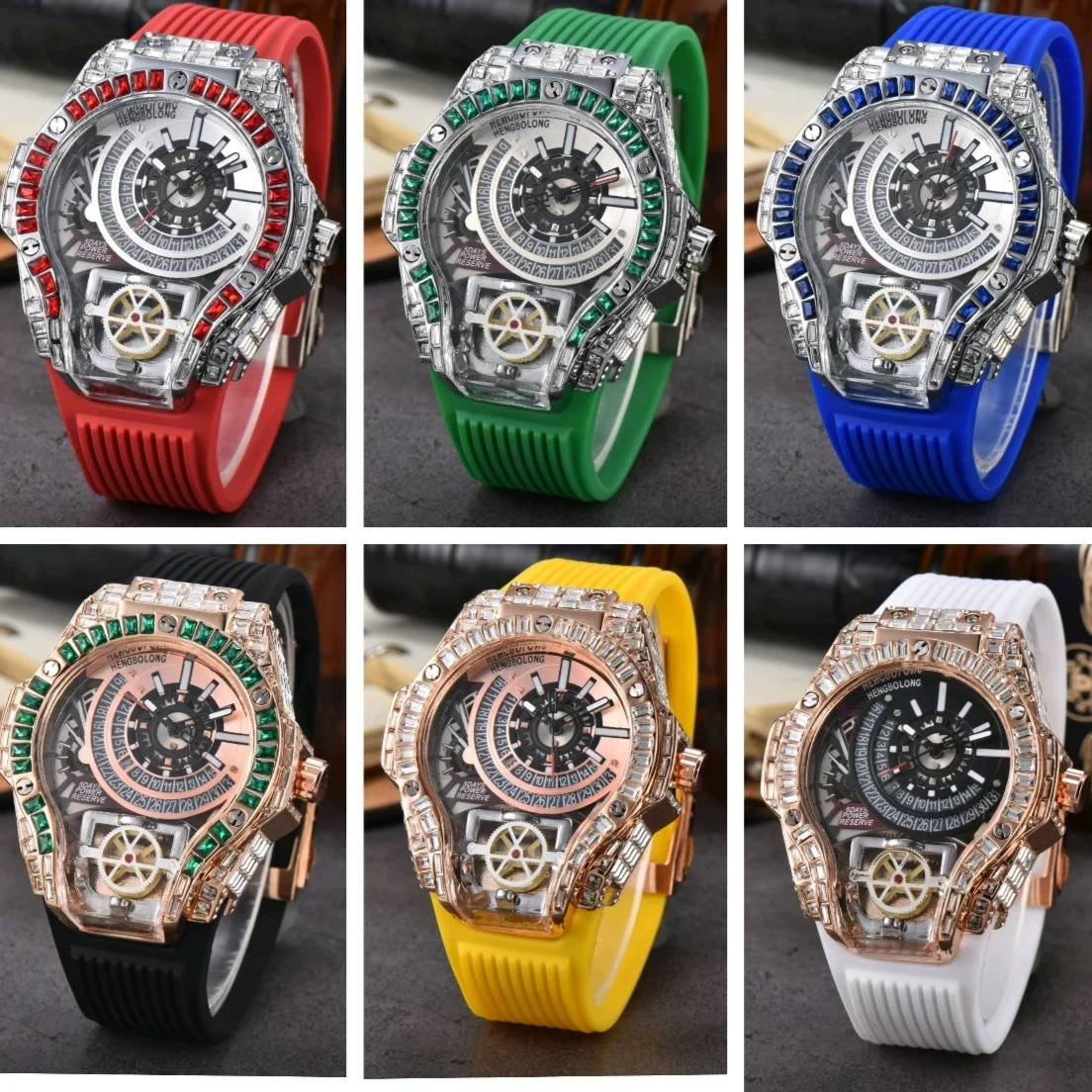 Full diamond Case Business Lux - Luxury Watch With Rubber Strap review and price