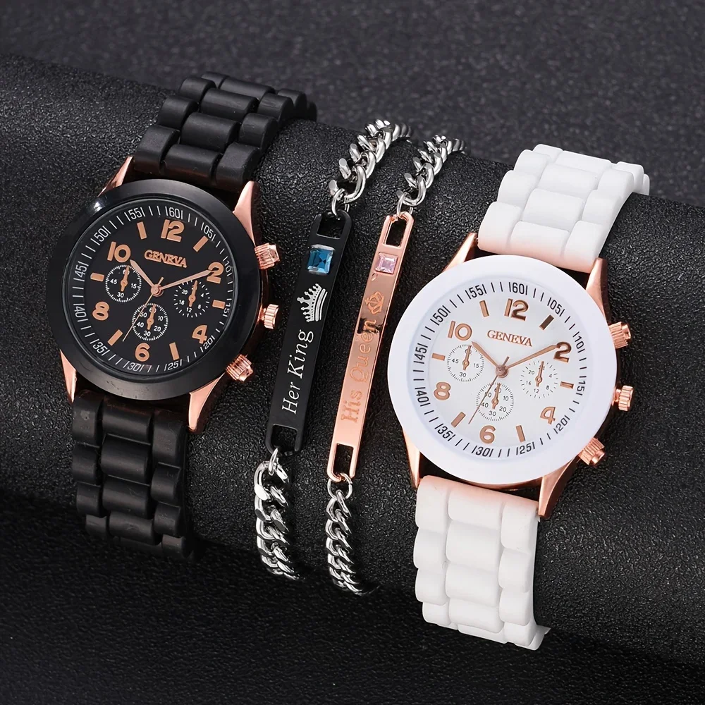 2Pcs Luxury Women's Watch Set  - Luxury Watch With Rubber Strap review and price