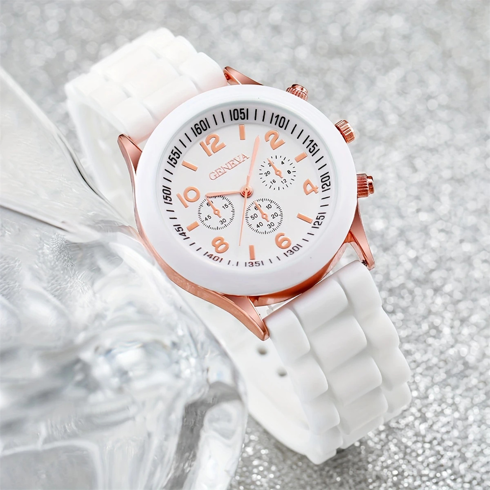 2Pcs Luxury Women's Watch Set  - Luxury Watch With Rubber Strap review and price