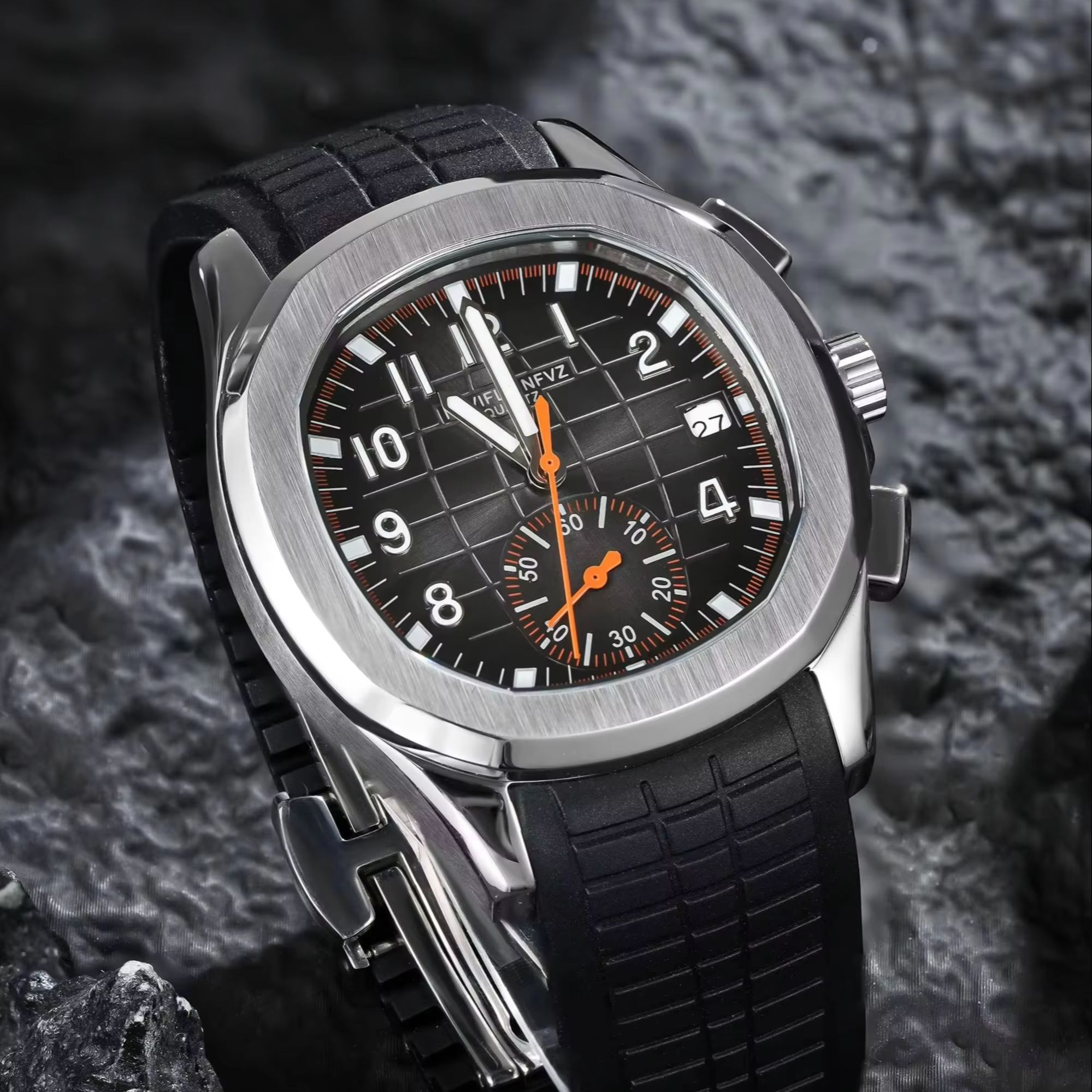 40MM Men's Luxury Watch NAVIFL - Luxury Watch With Rubber Strap review and price