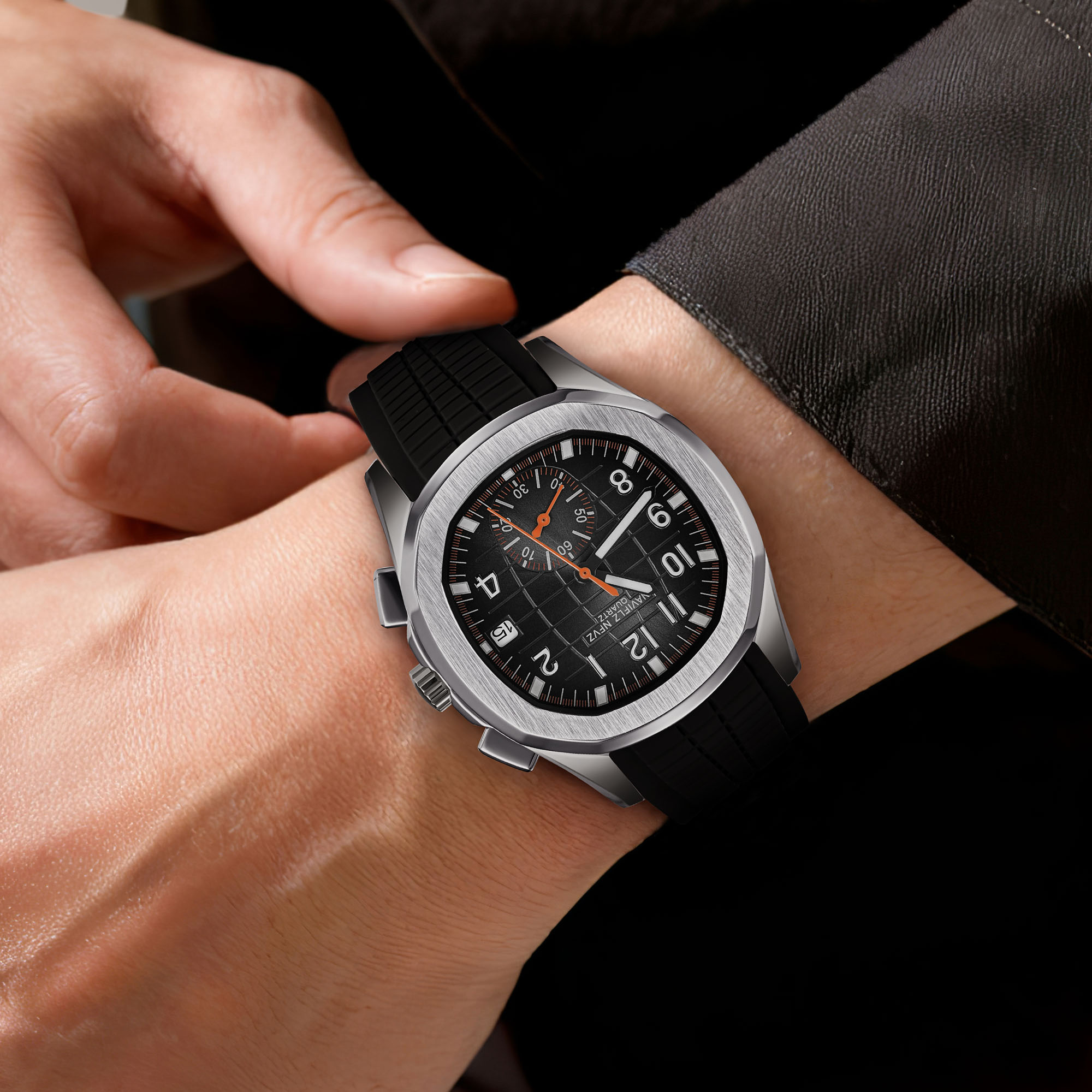 40MM Men's Luxury Watch NAVIFL - Luxury Watch With Rubber Strap review and price