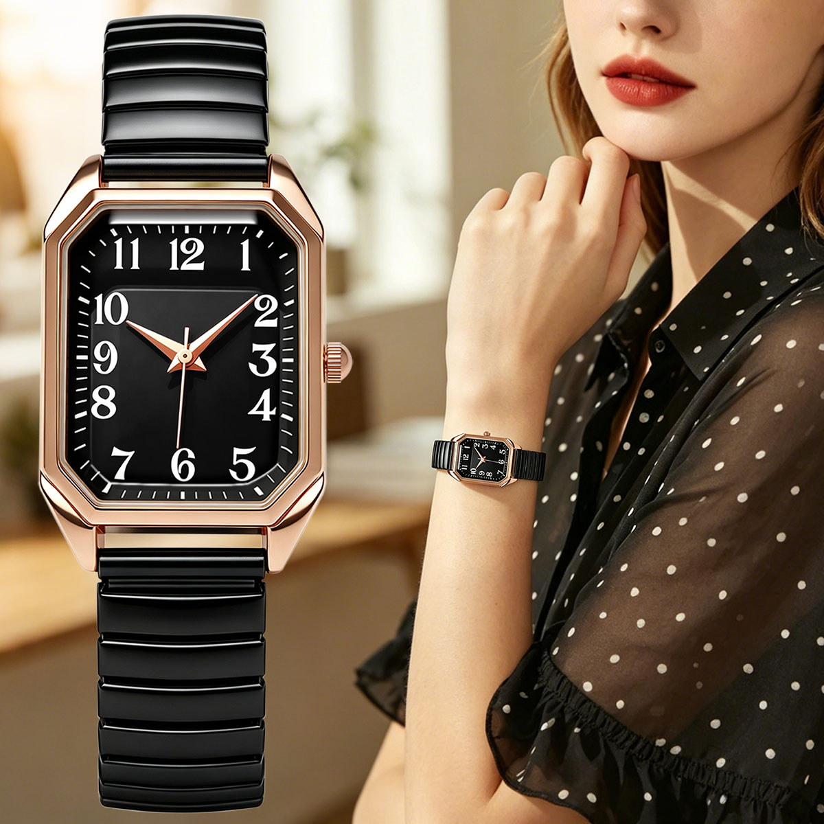 Women Octagonal Rectangle Quar - Luxury Watch Girl review and price