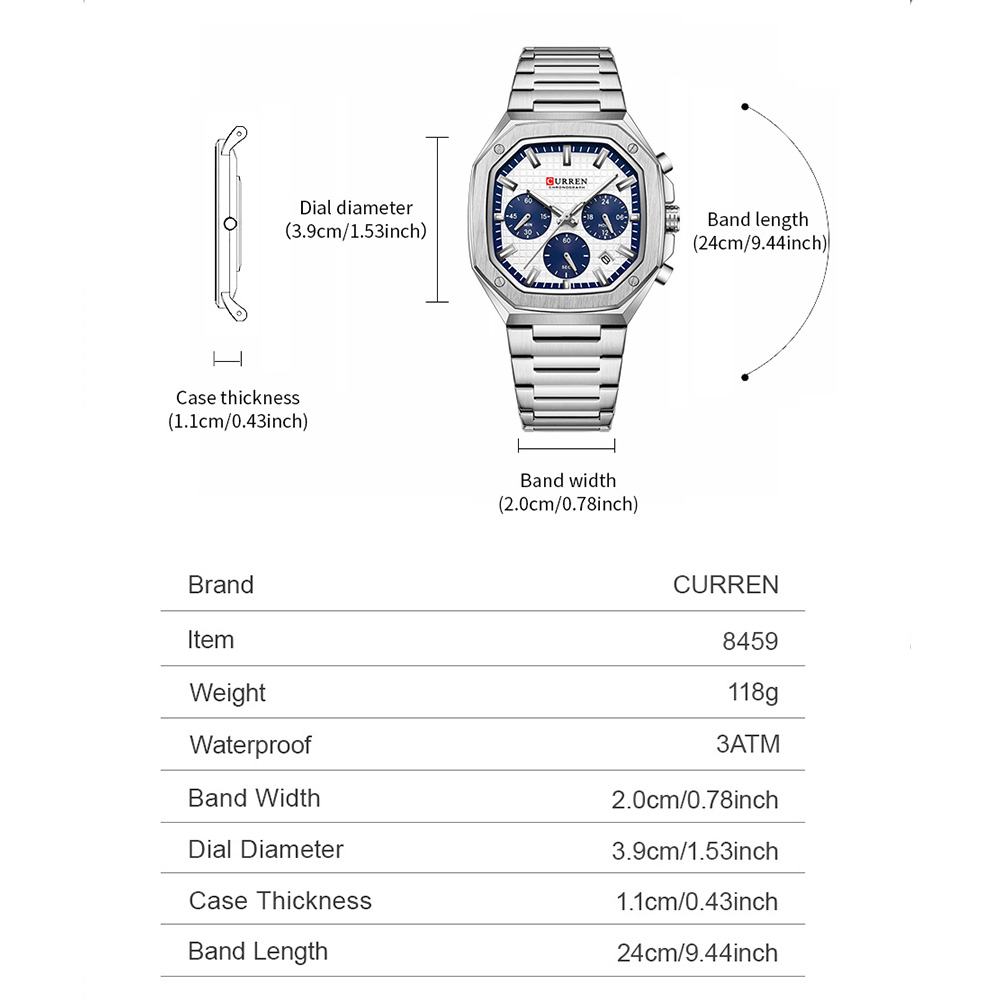 CURREN Luxury Square Chrono Wa - Luxury Watch Design review and price