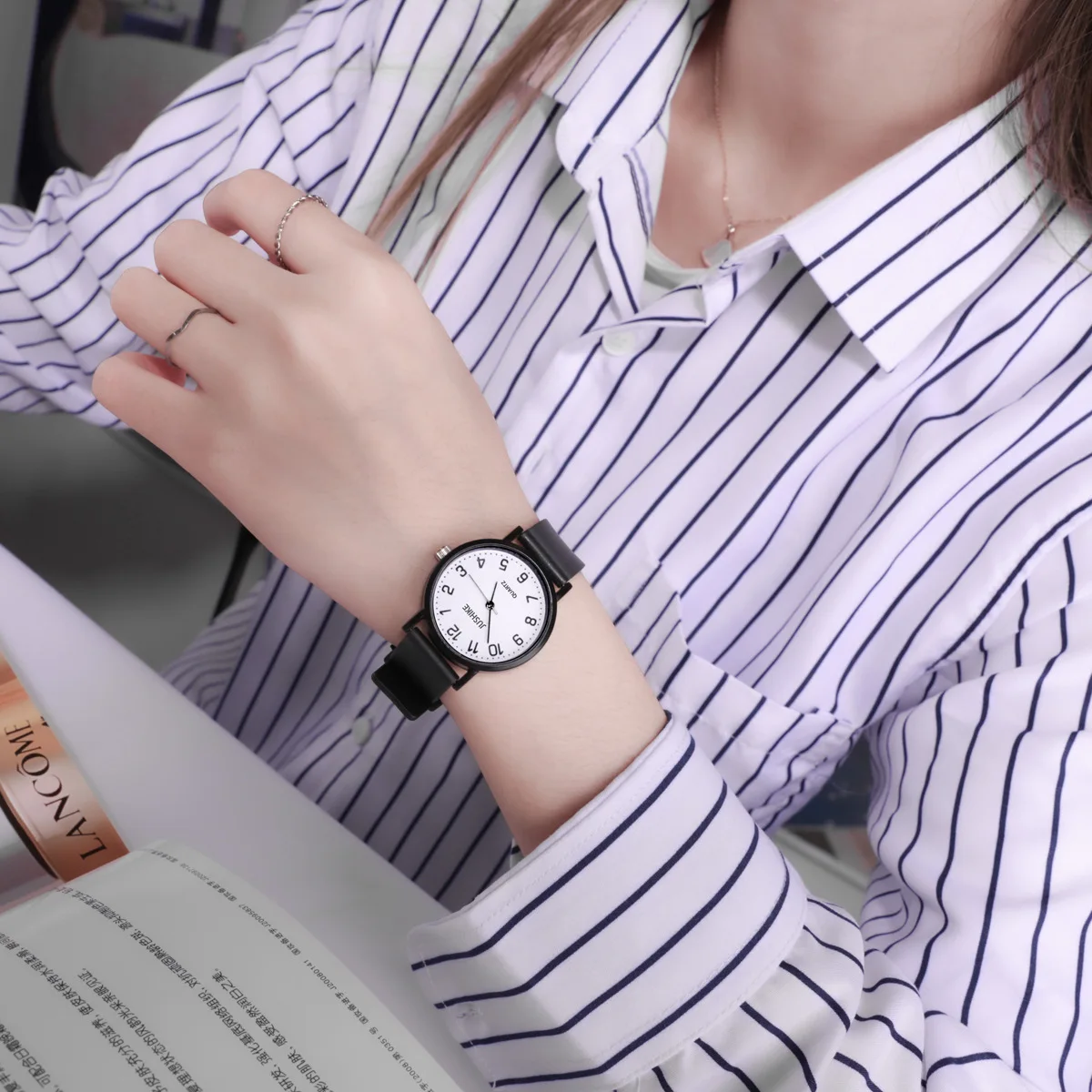 Simple Black Watch Quartz Watc - Luxury Watch Girl review and price